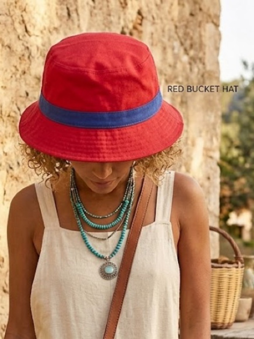 Weather Guard red and blue bucket hat